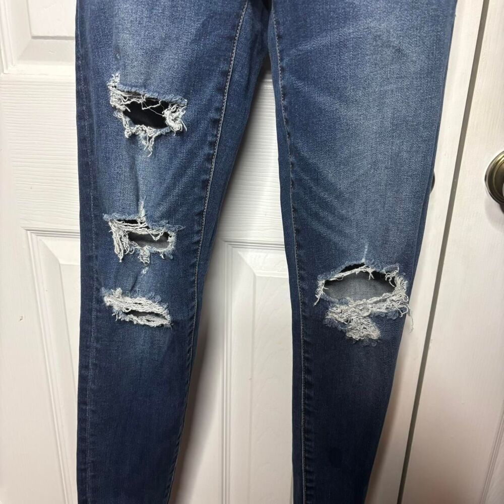 American Eagle Size 6 Short Distressed Skinny Jeans Stretch Women's Blue Jeans